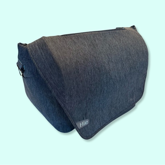 Hie Grovia v. 1 Diaper Bag in Gray/Blue + Pink Changing Pad/Case for Wipes - Picture 1 of 16